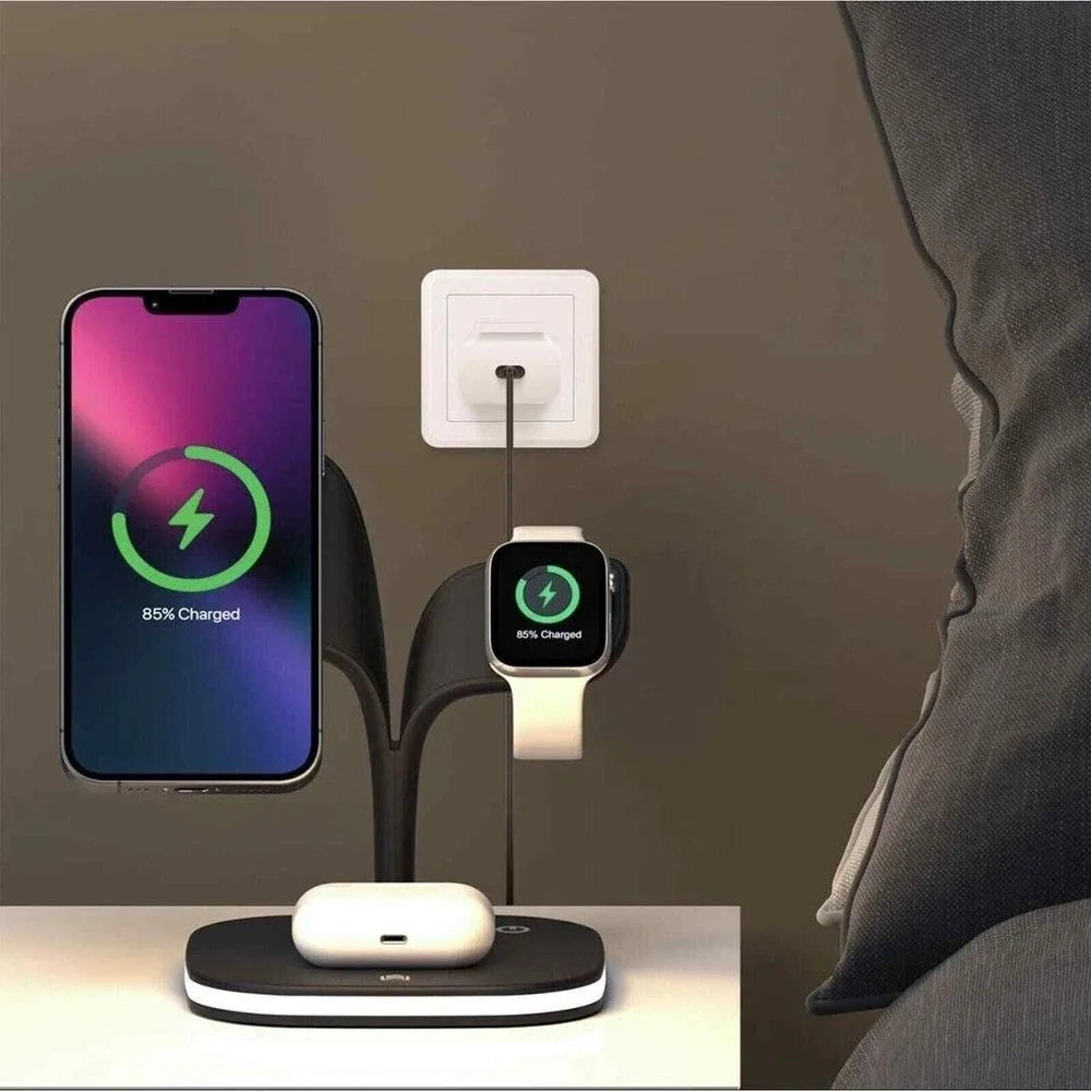 Magnetic Wireless Charging Station Dock, Mag-Safe 5IN1 LED Light